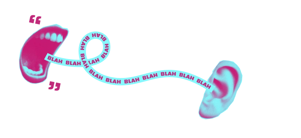 bocca che dice parole ad un orecchio in stile pop